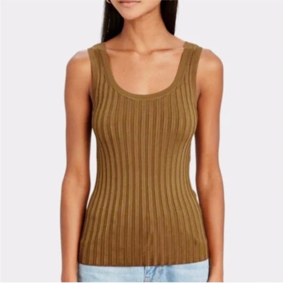 Veronica Beard bronze/brown deep scoop neck tank NWT - Picture 1 of 5